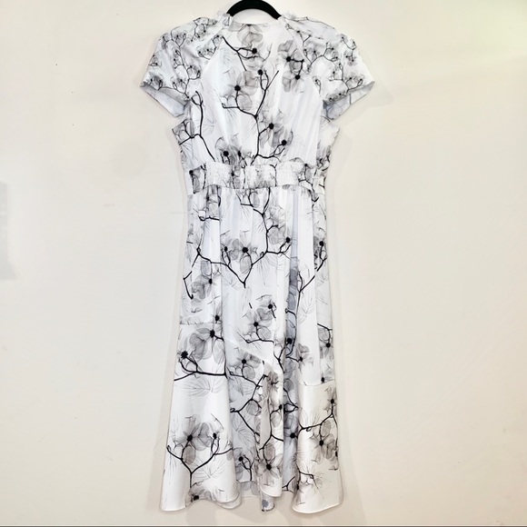 NWT ELIE TAHARI Niki Floral Midi Dress Fresh Pearl - Picture 7 of 16